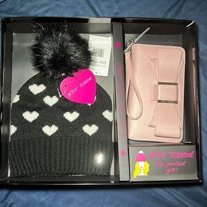 Pink Bow Wallet & Beanie Set in beautiful gift box